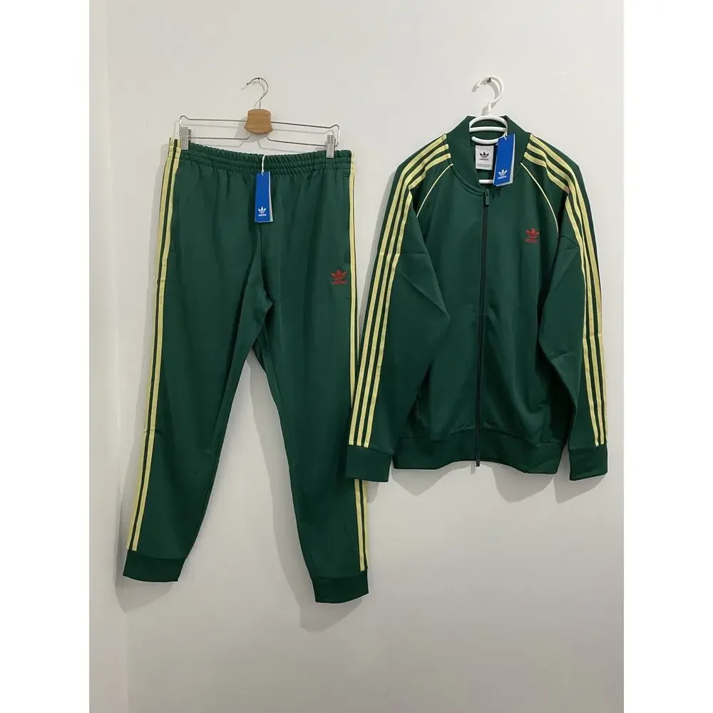 Adidas Originals Superstar Tracksuit Collegiate Green Powder Yellow Size 2XL